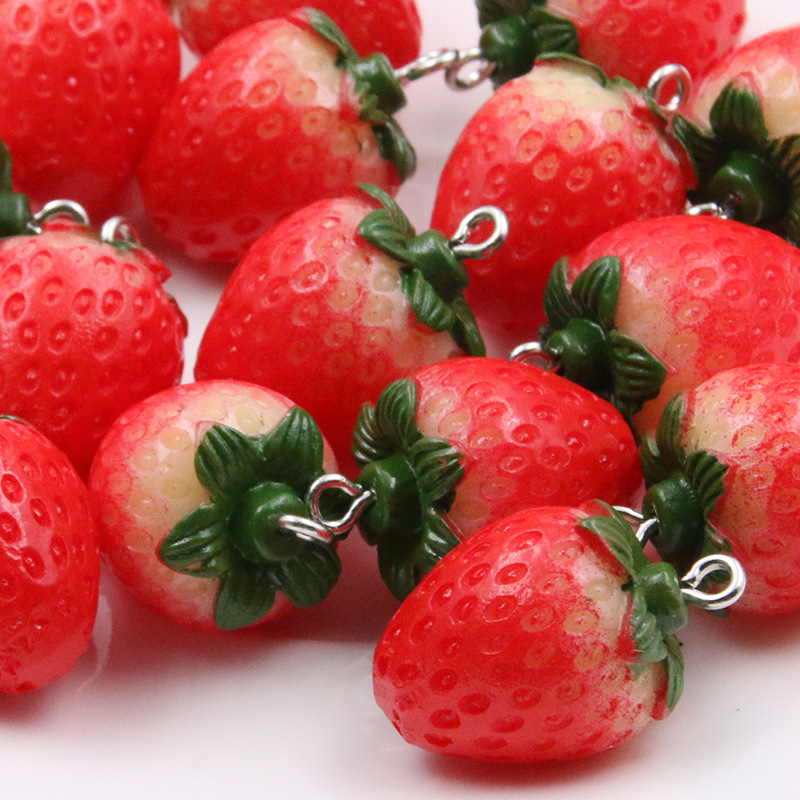 Resin Art Earrings Material - SG04 5pcs fun Cute charm Strawberry