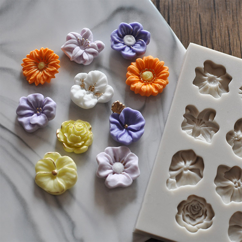 Silicone Mold Ocean - Sunflower Rose Flowers Shape Silicone Mold