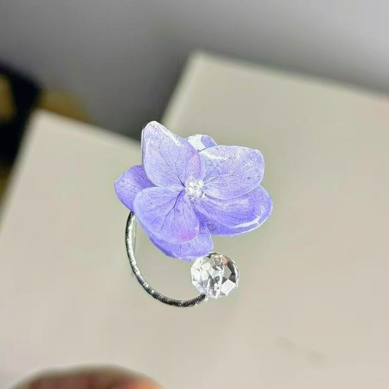 Dried Flower Pressed - GXGlint Pink Flower Pressed Rings Natural