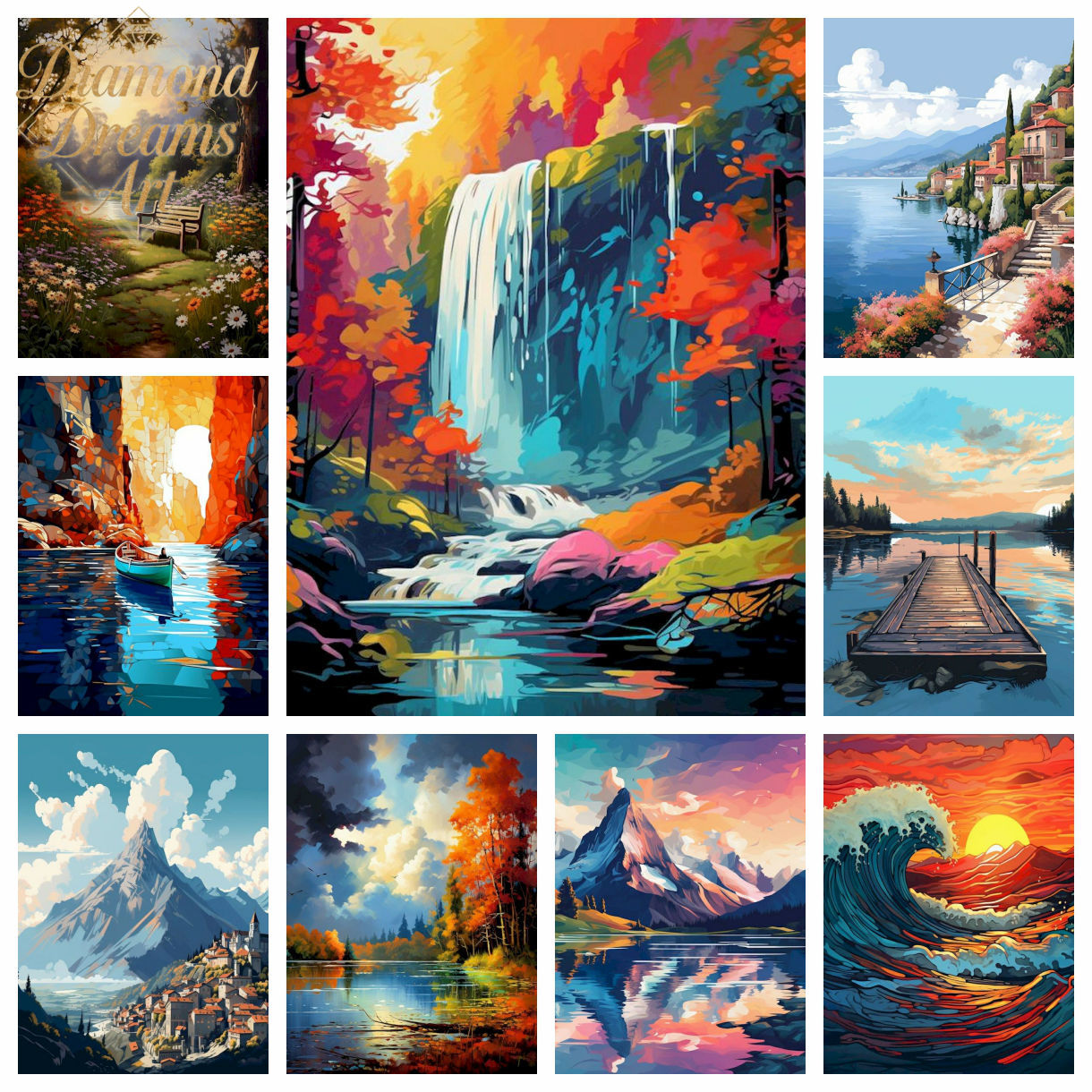 Resin Art Gift - Frameless,New Landscape Decorative Paintings Artwork Arts
