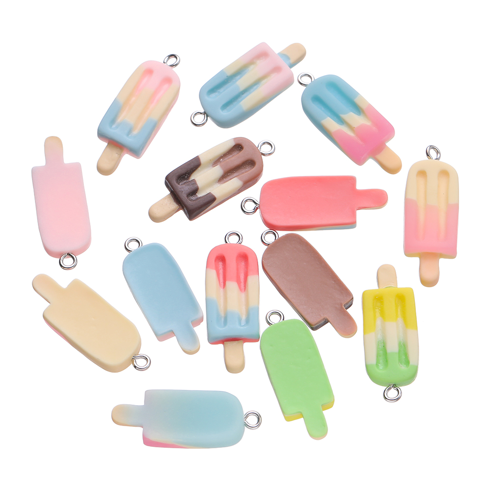 Resin Art Jewelry Kit - 10pcs 12x32mm Cute Colorful Popsicle Shape