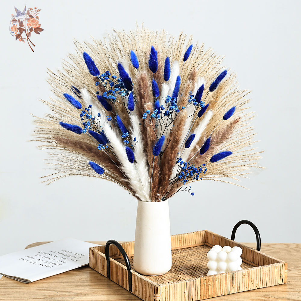 Dried Flower Pressed - 70 Stem Blue Fluffly Rabbit Tail