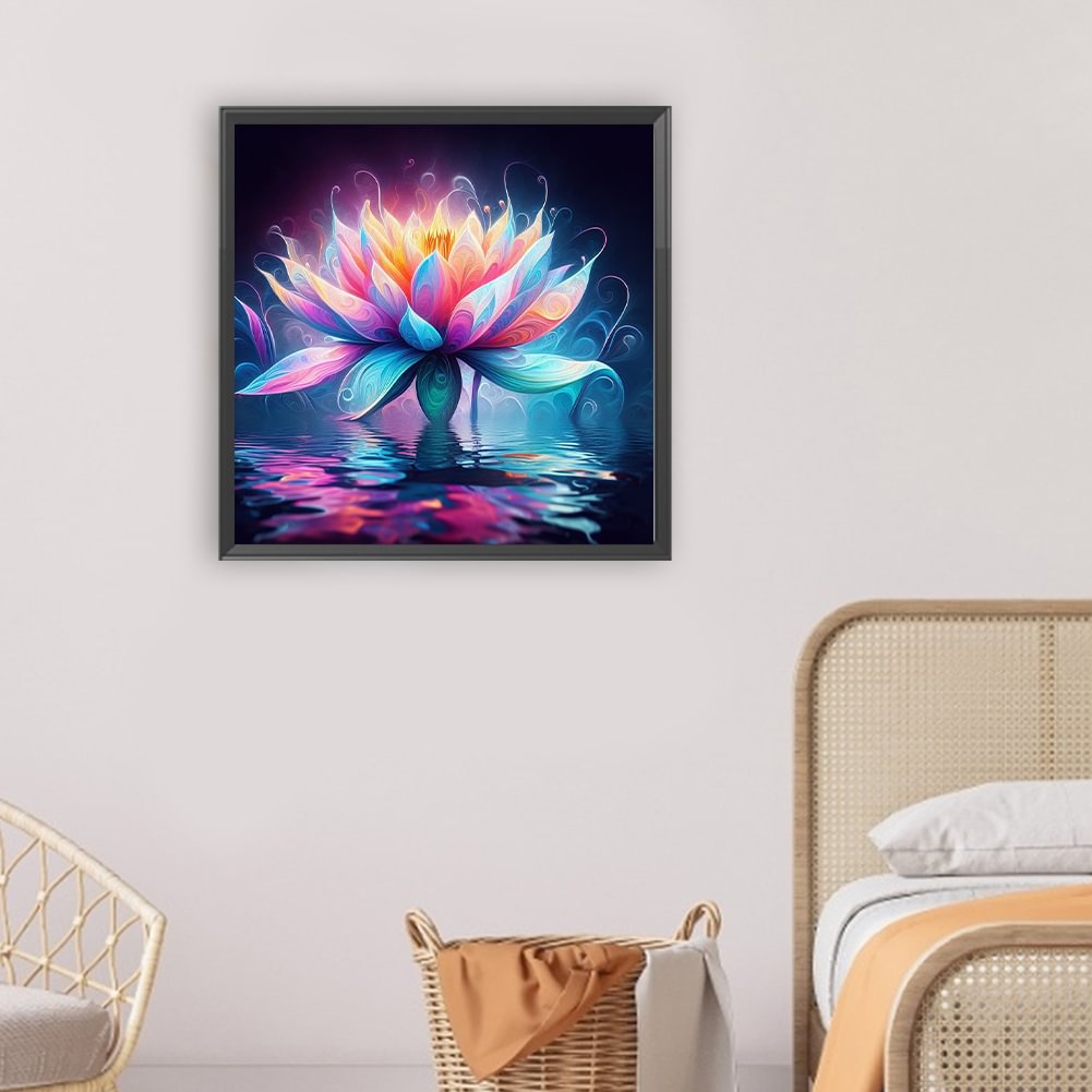 Resin Art Set - Diamond Painting Family Colorful Lotus 5D