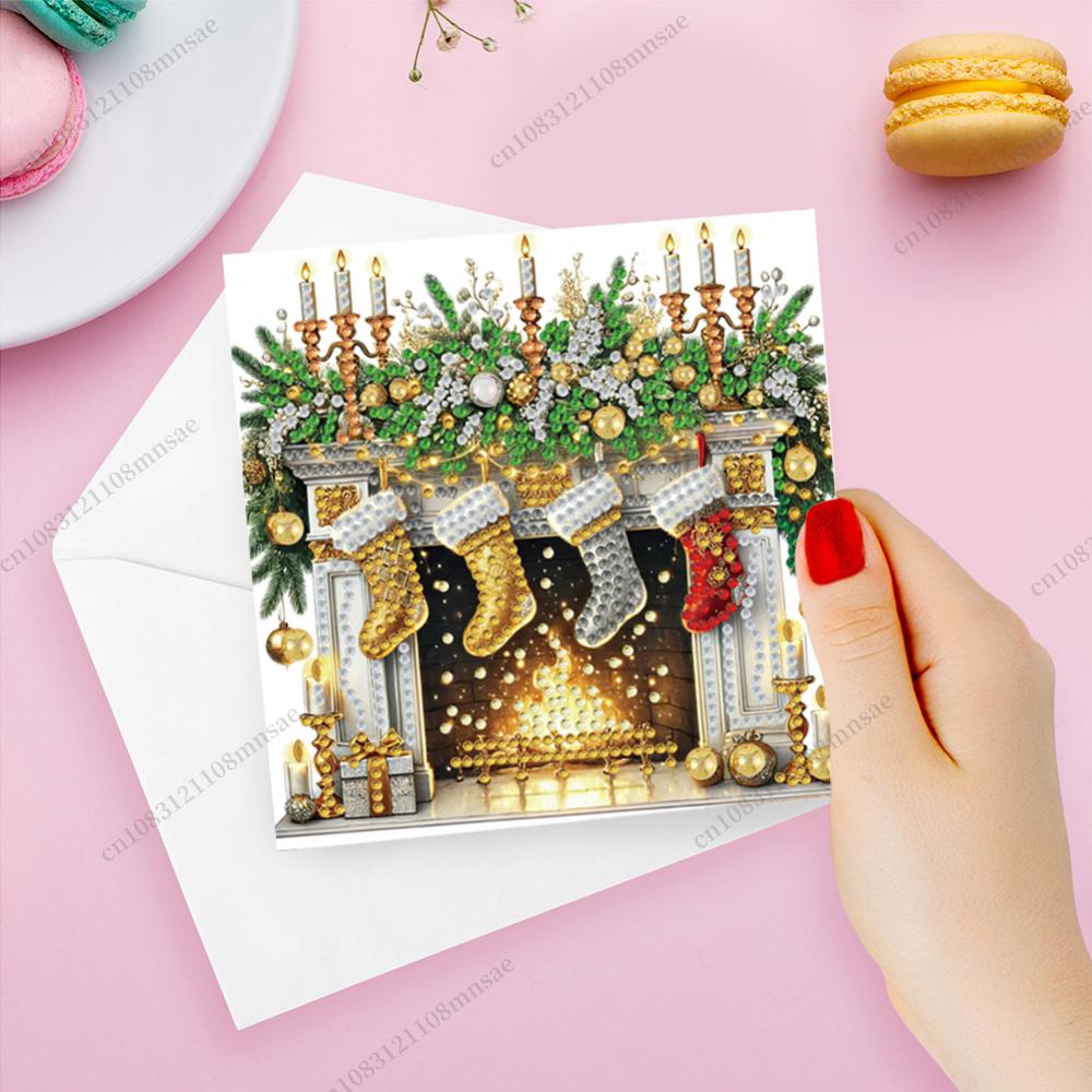 Xmas Resin Art - 6PCS DIY Diamond Painting Greeting Card