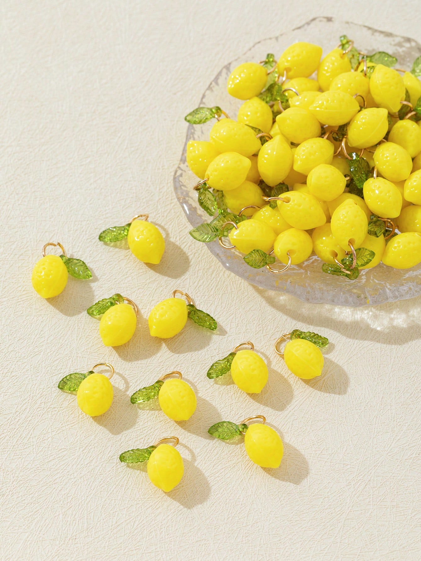 Resin Art Products - 10Pcs 3D Lemon Resin Charms Pendants
