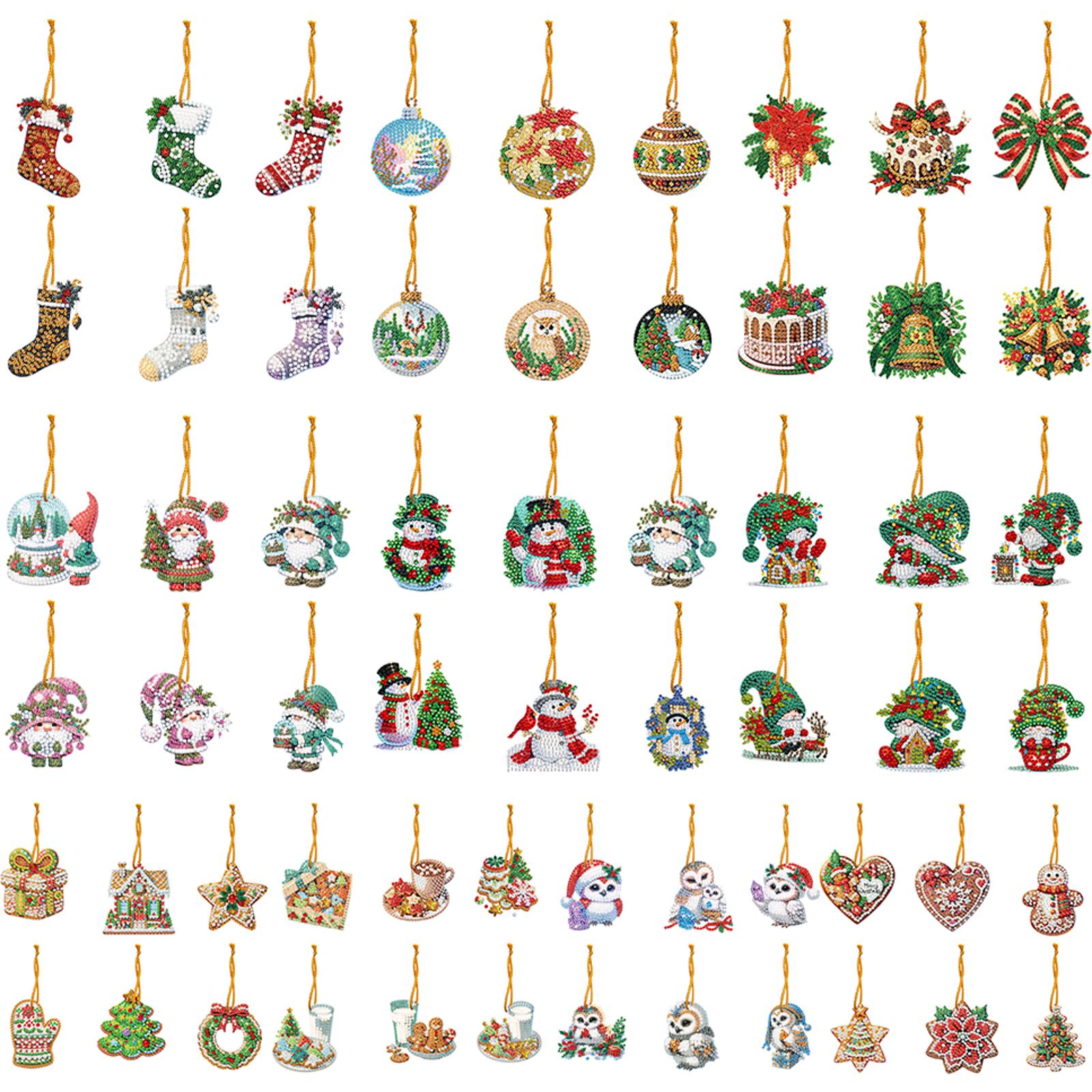 Xmas Resin Art - 6pcs Xmas Theme 2D/Flat DIY Diamond