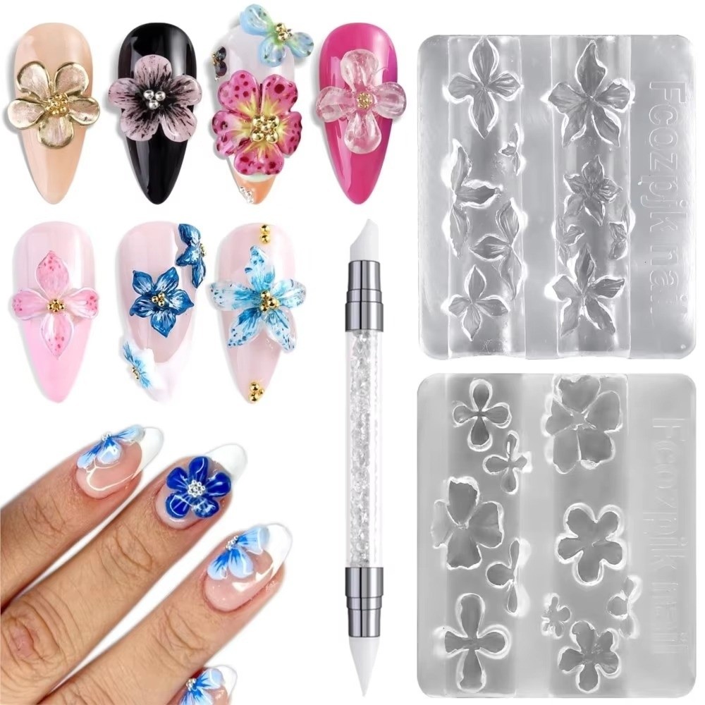 Resin Art Templates Free - Professional 3Pcs/Set 3D Nail Mold Carving