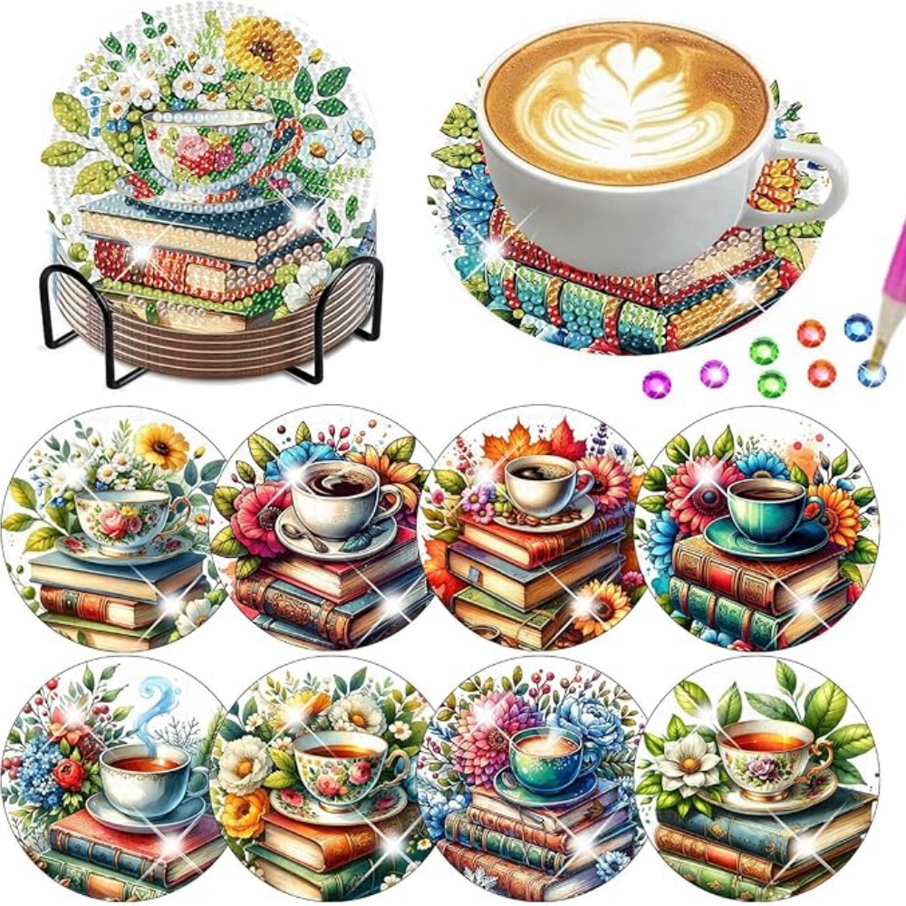 Resin Art Coasters - 8PCS/DIY Diamond Art Painting Coasters with