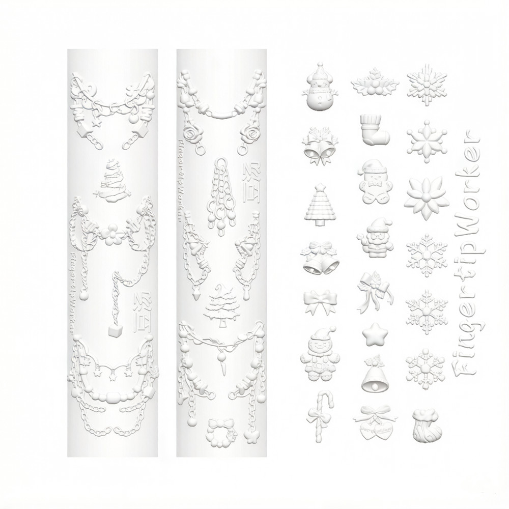 Resin Art Templates Free - Christmas 3D Silicone Mold for Nail