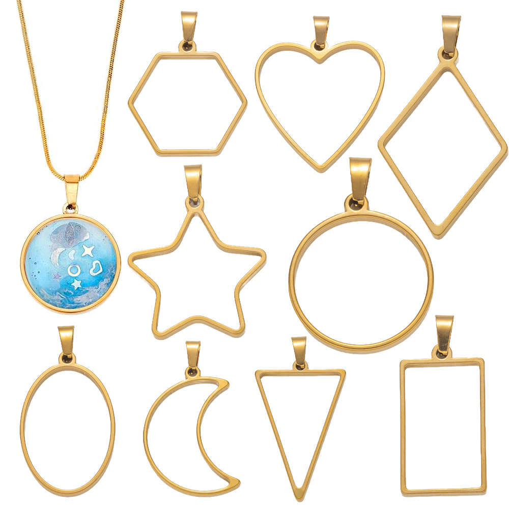 Resin Art Handmade - 5pcs Stainless Steel Open Back Resin