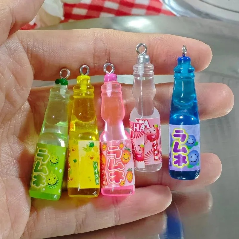 Resin Art Handmade - 10Pcs Tiny Soda Bottle Resin Charms