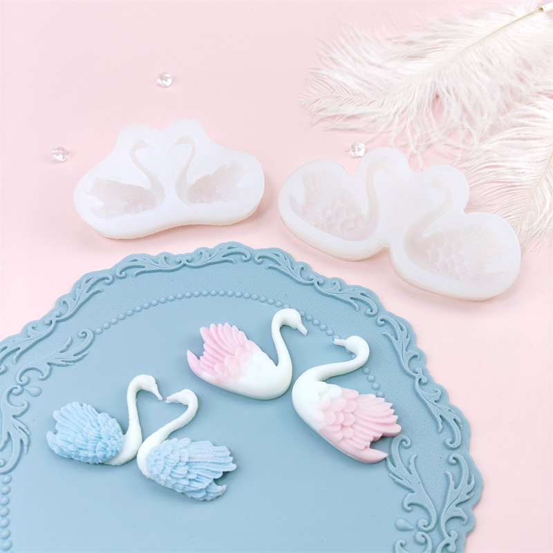 Silicone Mold Ocean - Swan Pair Combination Silicone Mold, Handmade