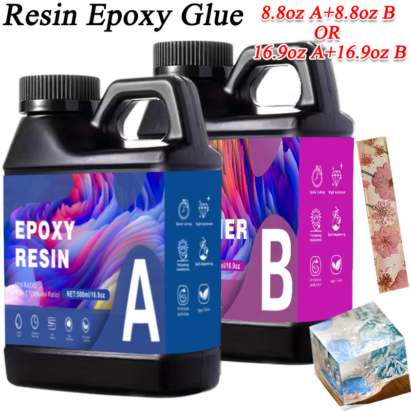 Resin Art Glue - 17.6oz/33.8oz AB Resin Epoxy Glue UV