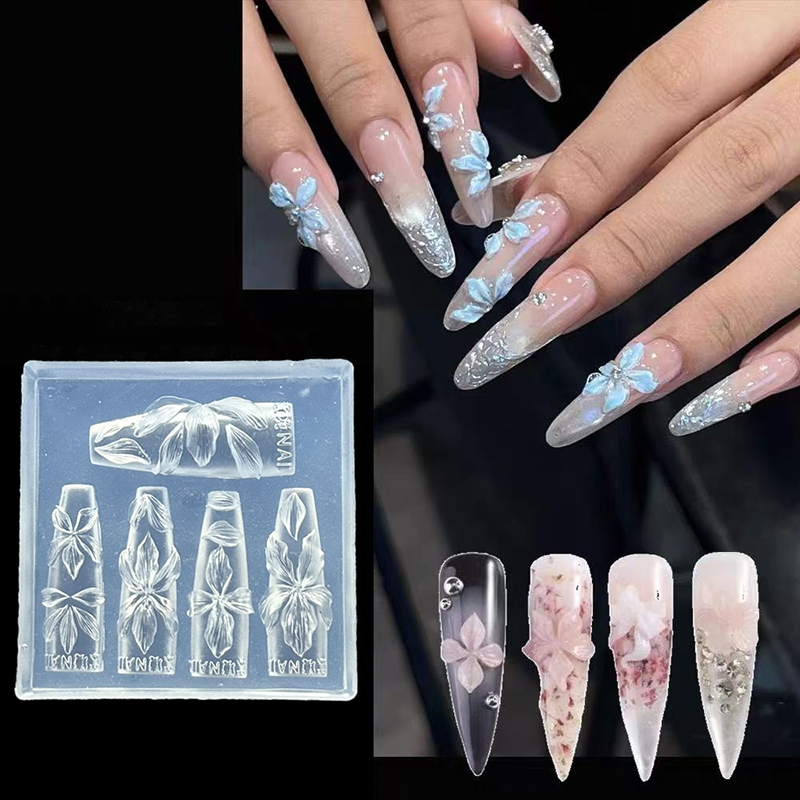 Resin Art Templates Free - Z. 3D Flowers Nail Mold DIY