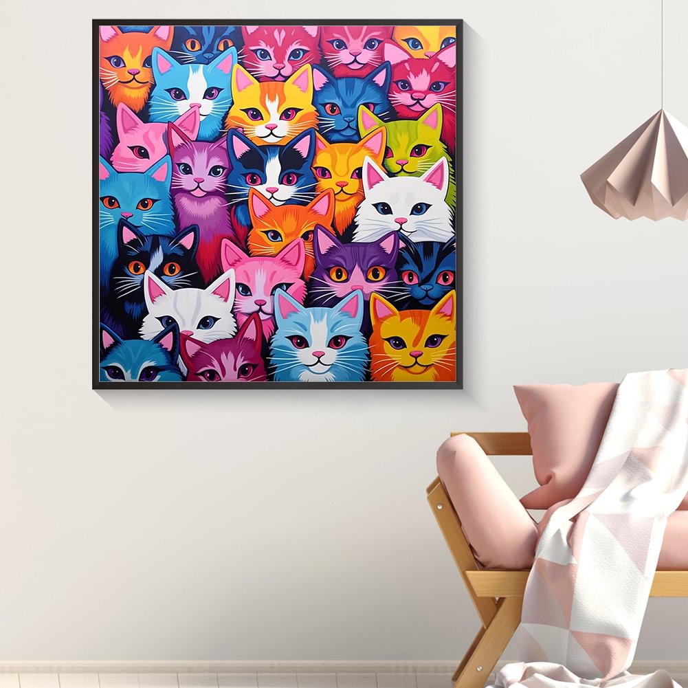 Resin Art Set - Diamond Painting Family Colorful Baby Cat