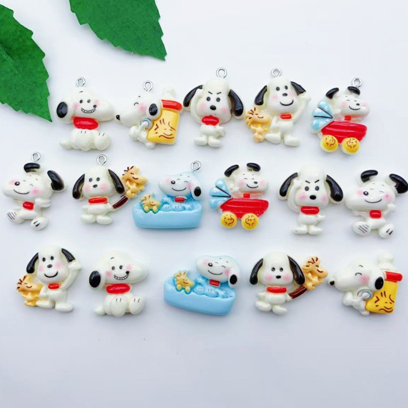 Resin Art Jewelry Kit - 12pcs resin cartoon dog pendant, DIY