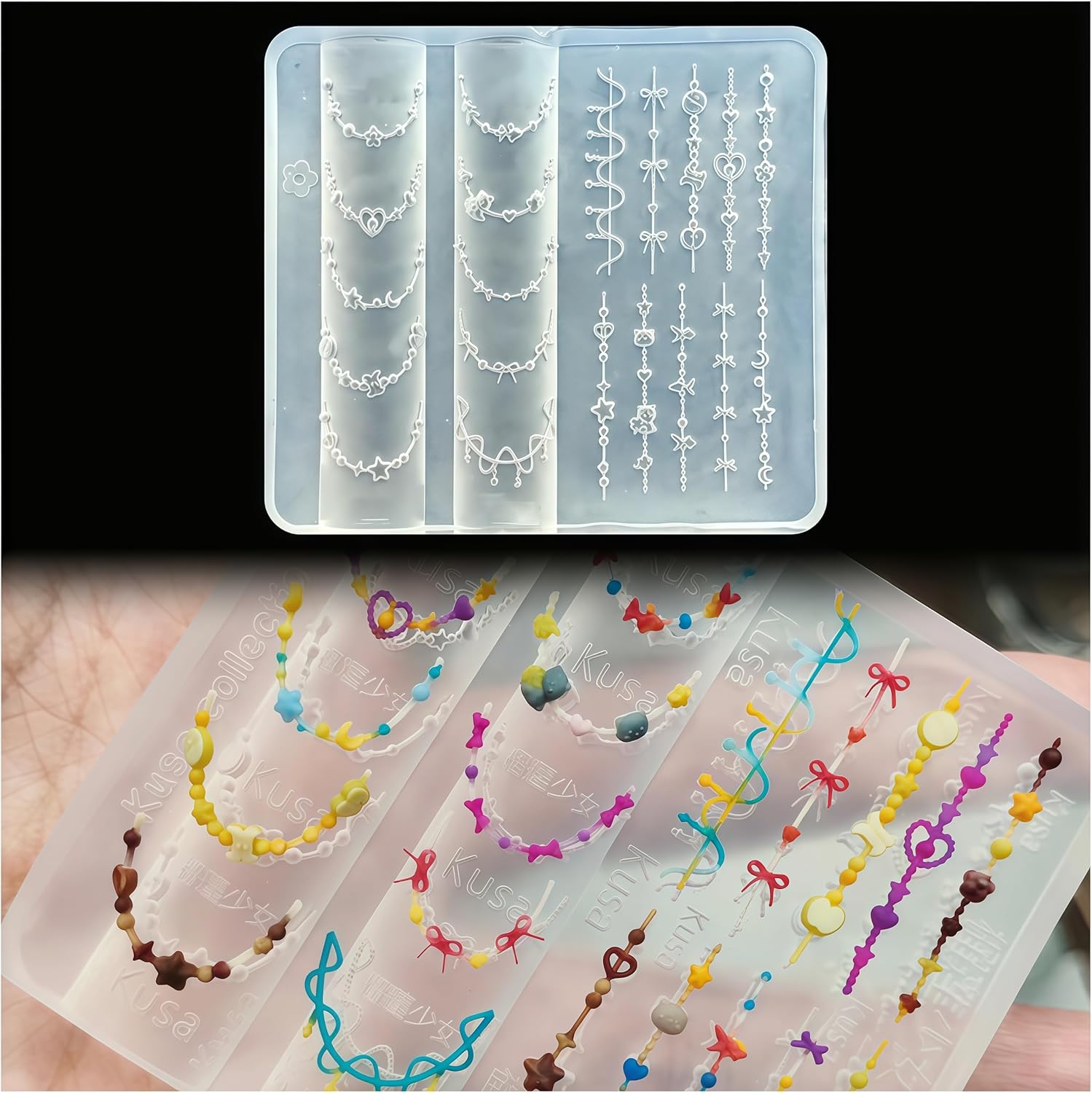Resin Art Templates Free - 3D Bead Necklace Gel Nail Art