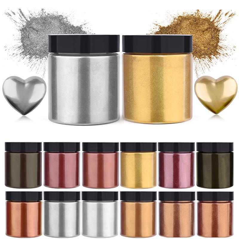 Resin Art Glue - 50g Shimmer Metallic Gold Silver Color
