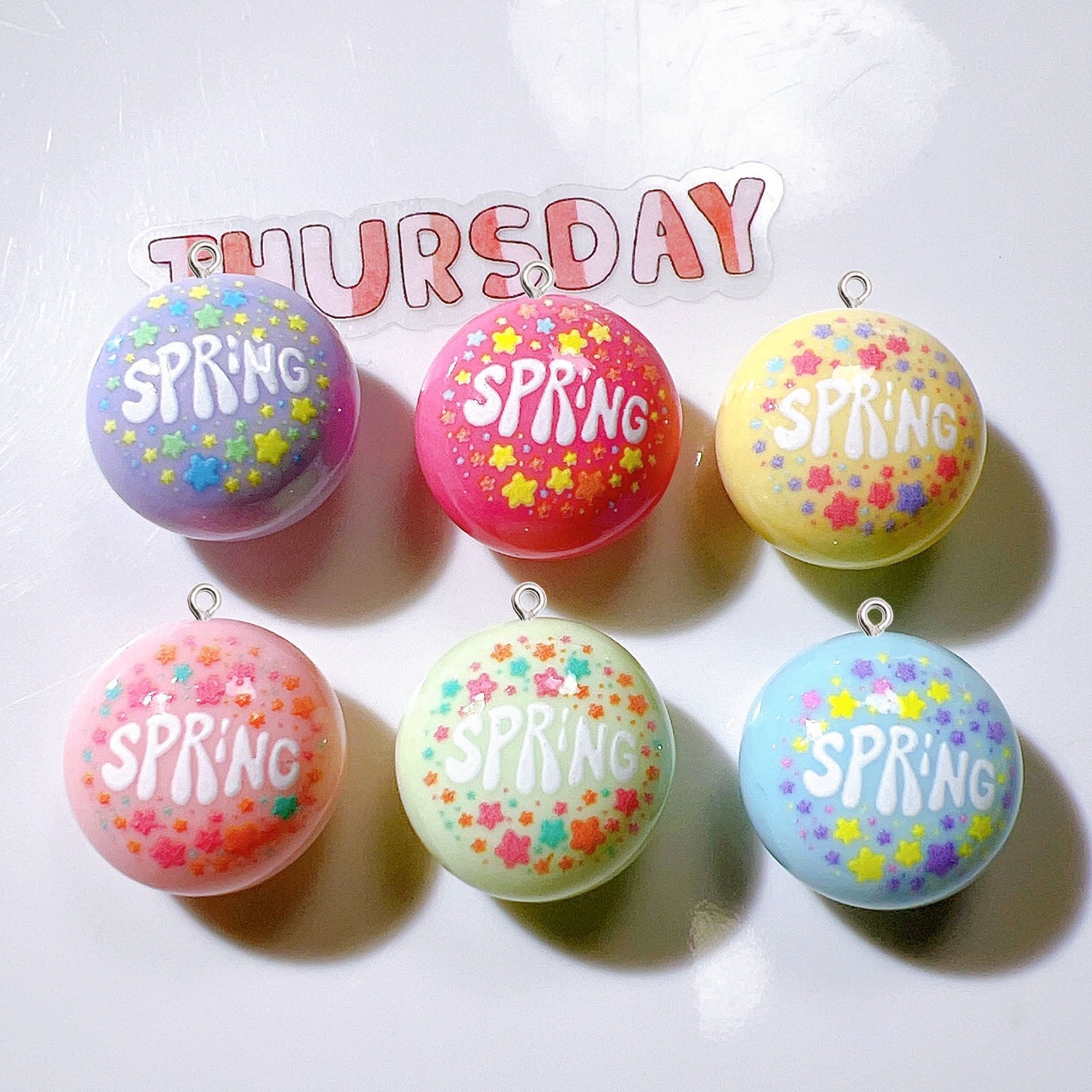 Resin Art Earrings Material - 10Pcs Circular Planar Resin Charms Findings