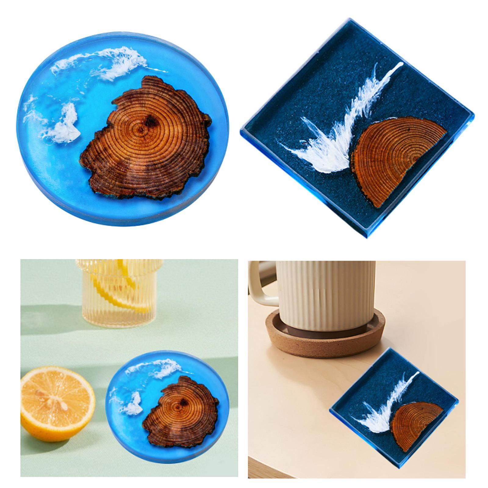 Resin Art Coasters - 6pcs Epoxy Coasters Wooden Coasters Set