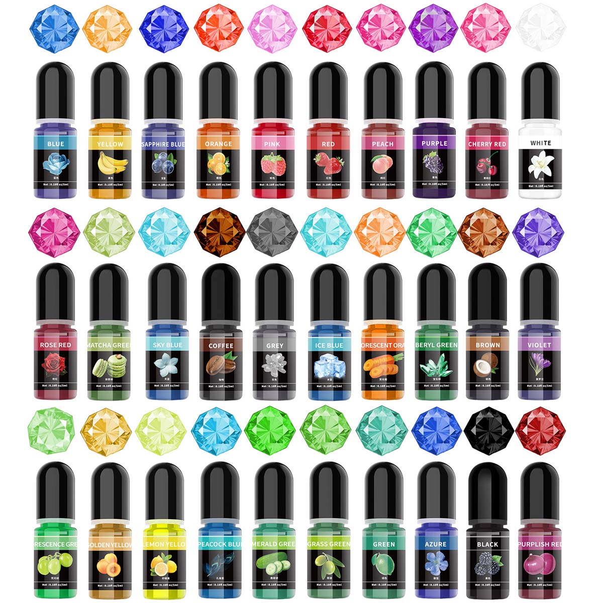 Resin Art Glue - 5ml/Bottle Epoxy Resin Pigment Liquid Colorant