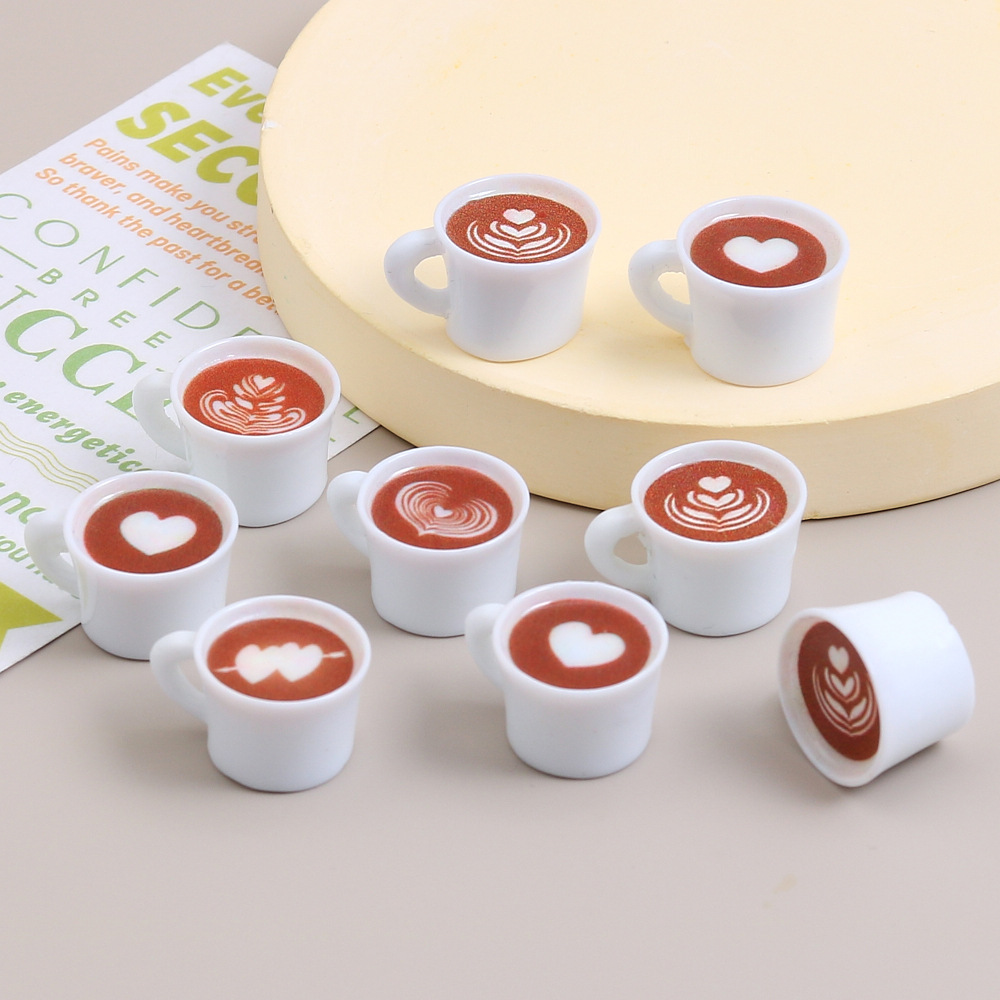 Resin Art Jewelry Kit - 10pcs Love Heart Coffee Cup Resin