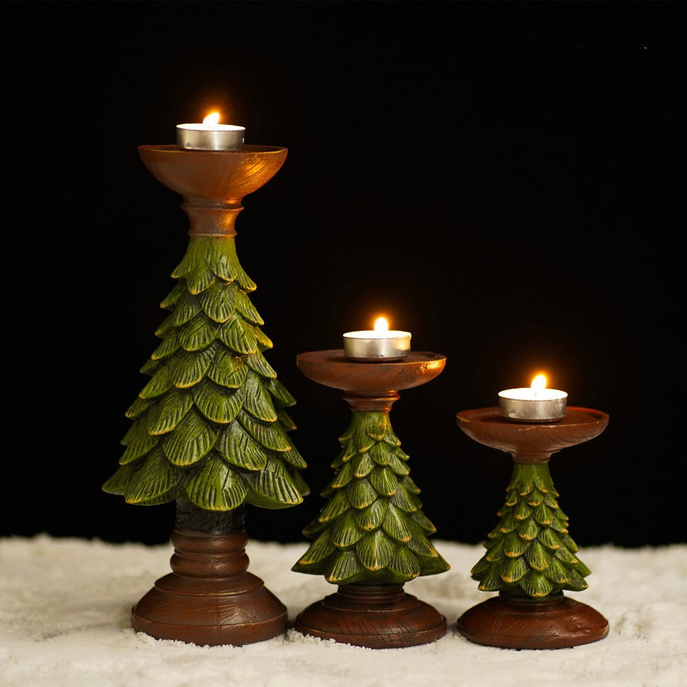 Xmas Resin Art - Home Decorations Christmas Tree Candle Desktop