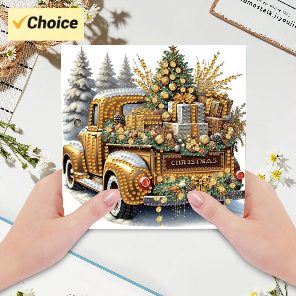 Xmas Resin Art - 6PCS DIY Diamond Painting Greeting Card