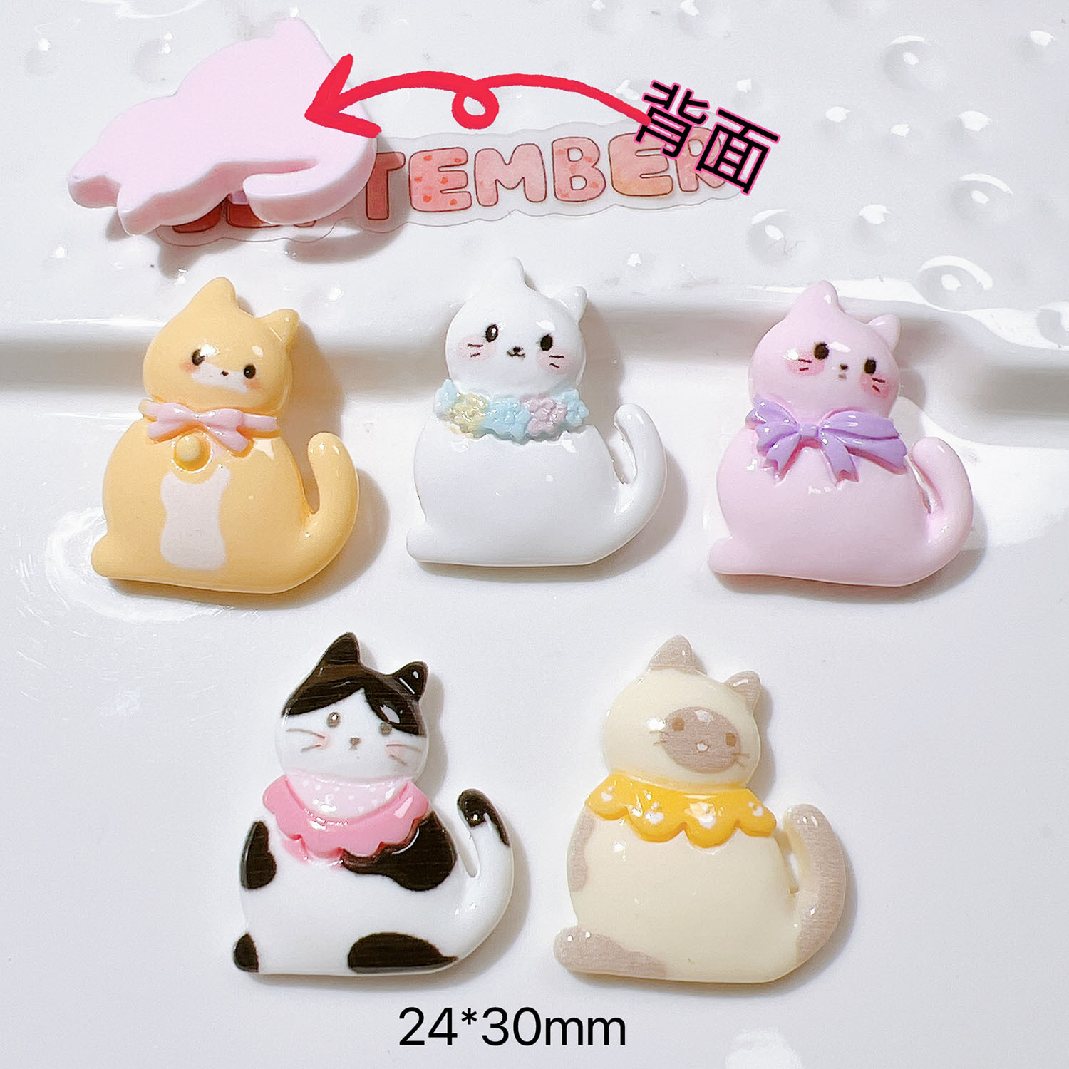 10/20Pcs Cute Bowknot Cat Flat - Resin Art Earrings Material ulasan dan harga