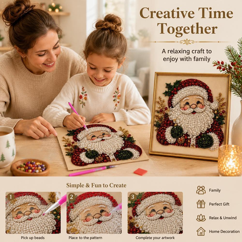 Christmas Santa Claus Pearl Ar - Resin Art Gift ulasan dan harga