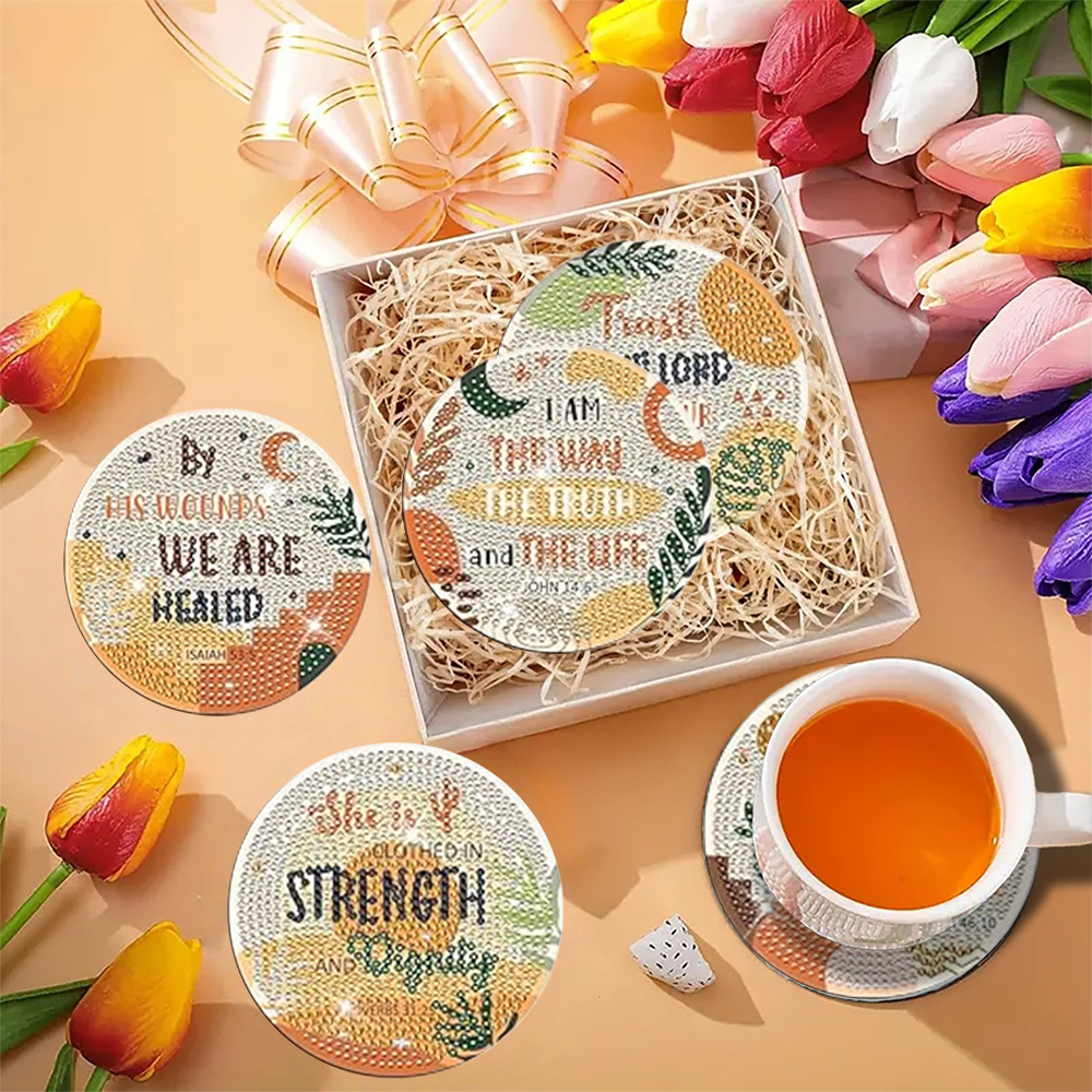 8 Pieces/Set Diamond Painting  - Resin Art Coasters ulasan dan harga