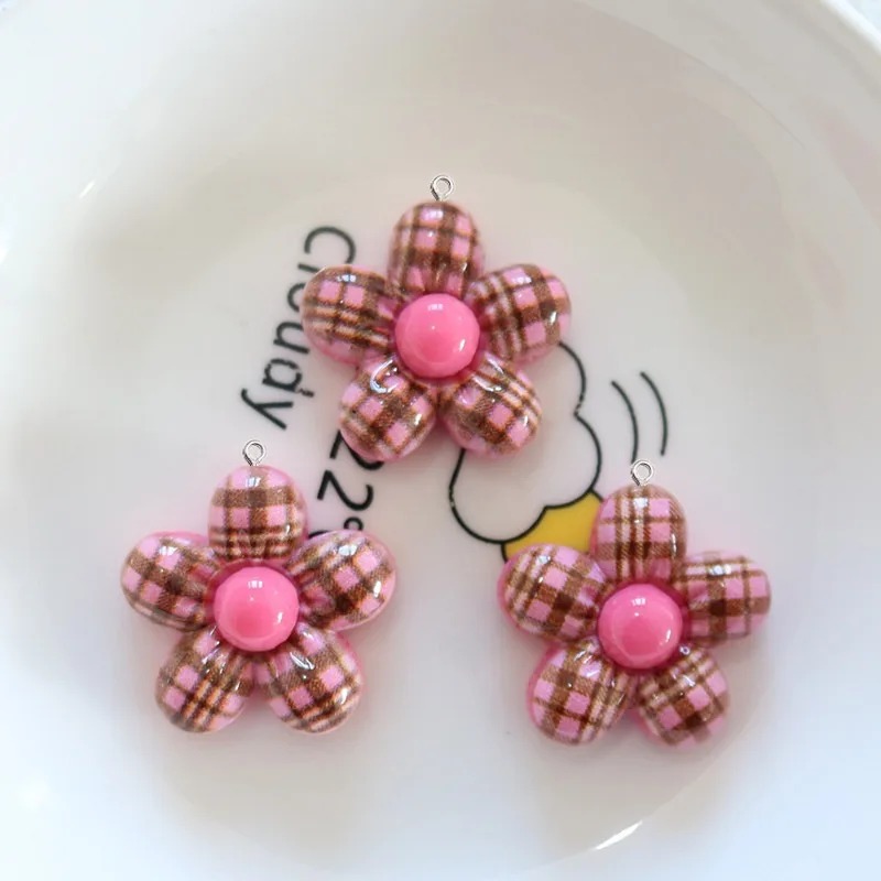 10Pcs Sweet Flower Planar Resi - Resin Art Earrings Material ulasan dan harga