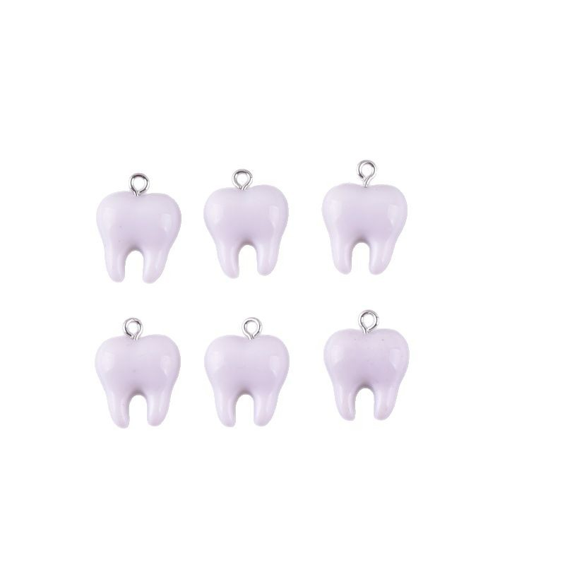 10pcs Cute White Teeth Resin P - Resin Art Handmade ulasan dan harga