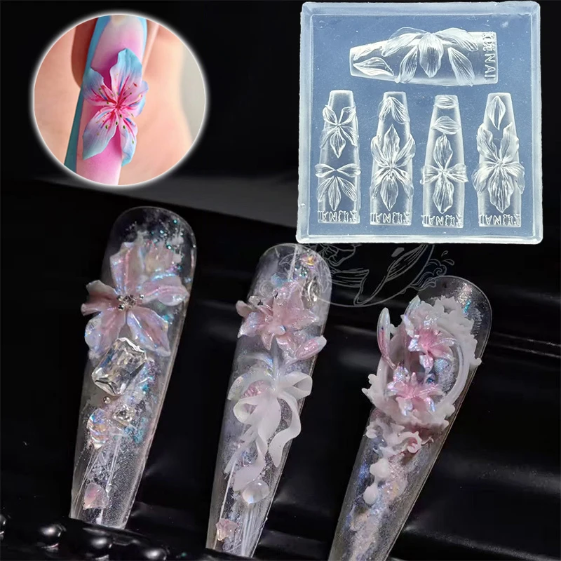 3D Flowers Nail Mold DIY Silic - Resin Art Templates Free ulasan dan harga