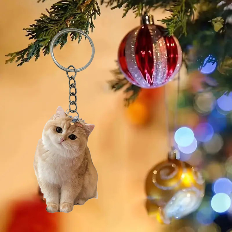 Black And White Cat Keychain 2 - Resin Art Ring Design ulasan dan harga