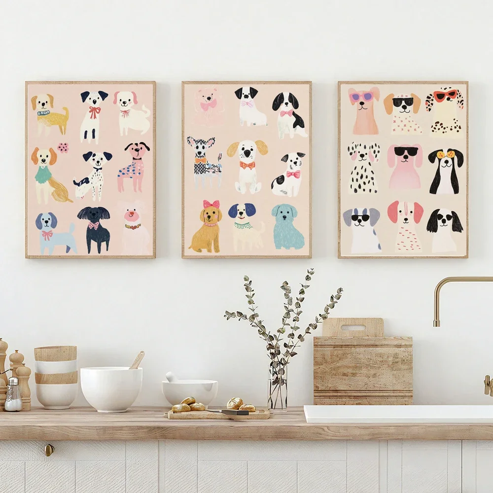 Modern Colourful Dog Art Poste - Resin Art Gift ulasan dan harga