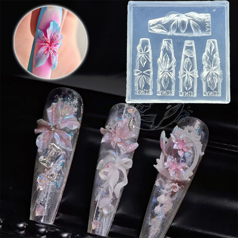 3D Flowers Nail Mold DIY Silic - Resin Art Templates Free ulasan dan harga