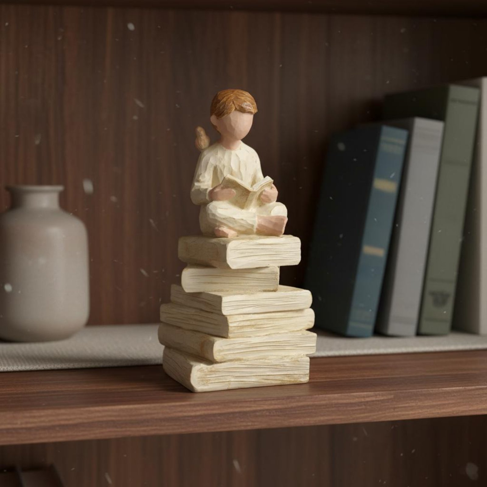 Girl on Books Statue Art Sculp - Resin Art Book ulasan dan harga