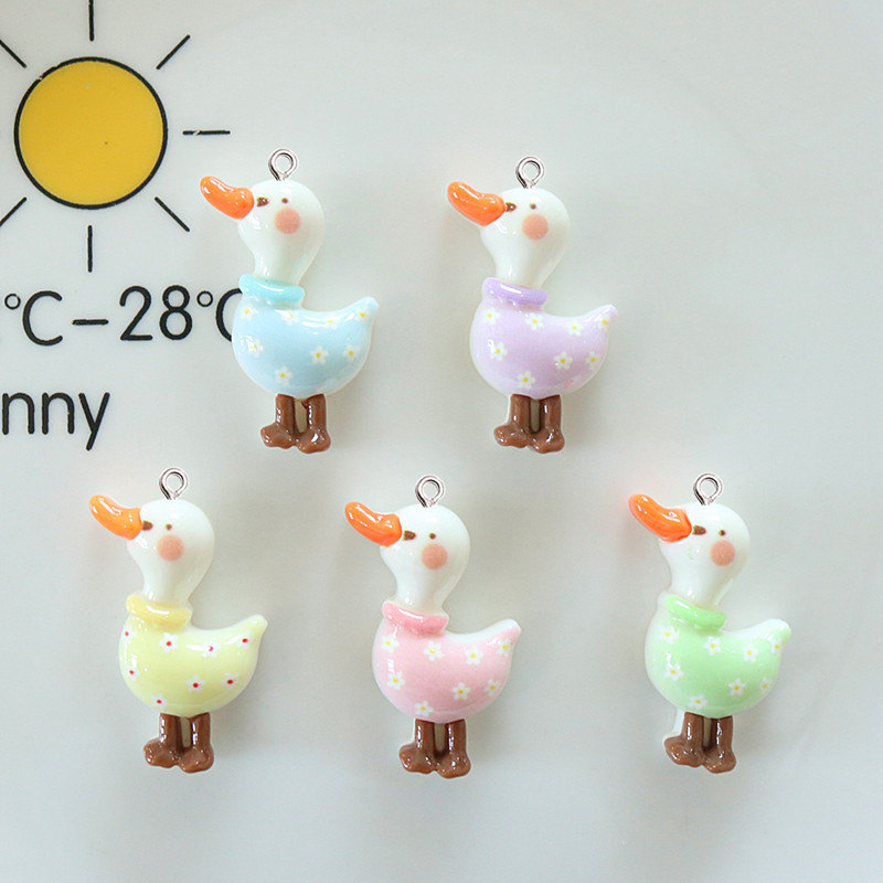 10Pcs Cute Glossy Glitter Duck - Resin Art Earrings Material ulasan dan harga