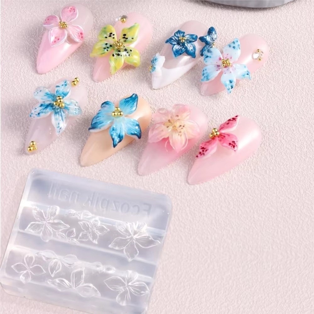 Professional 3Pcs/Set 3D Nail  - Resin Art Templates Free ulasan dan harga