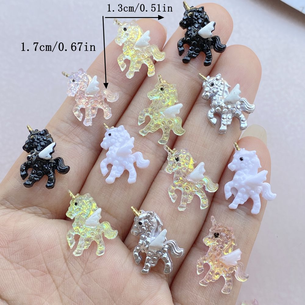 10Pcs Cute Mini Cartoon Unicor - Resin Art Design For Wedding ulasan dan harga