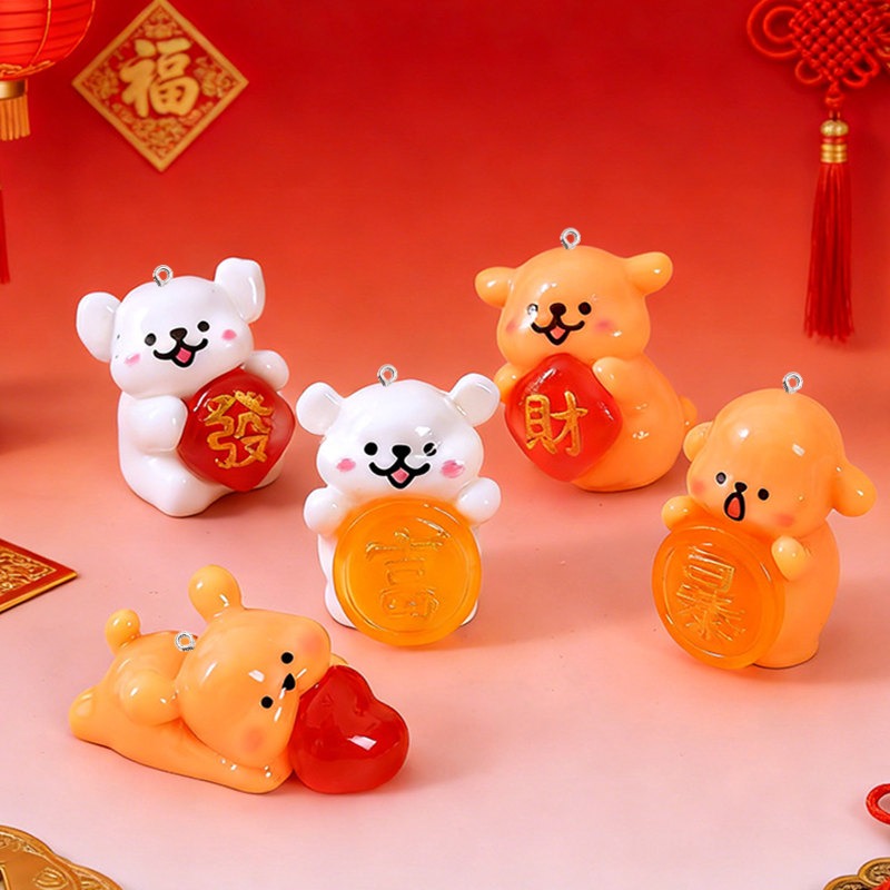 5Pcs Cartoon Dog Resin Charms  - Resin Art Earrings Material ulasan dan harga