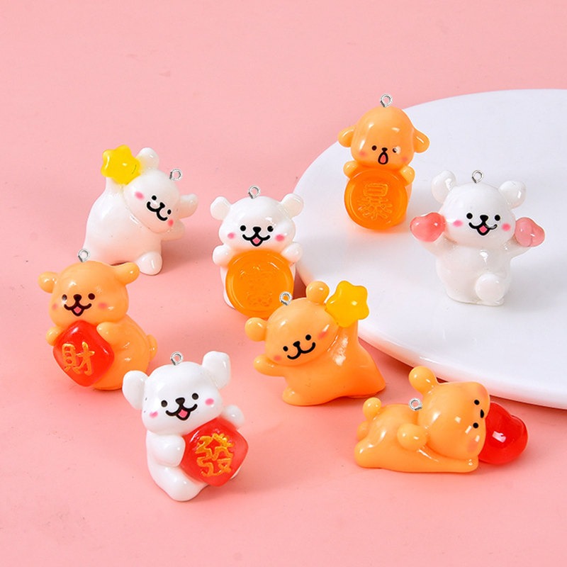5Pcs Cartoon Dog Resin Charms  - Resin Art Earrings Material ulasan dan harga