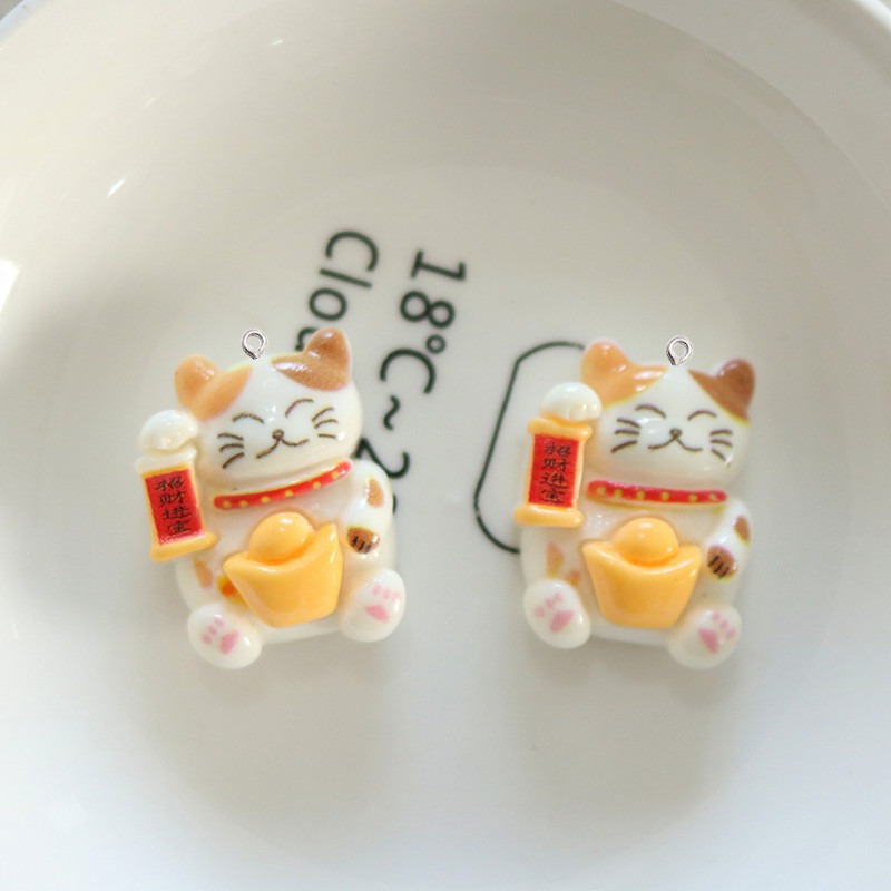 10Pcs Cute Glossy Cat Resin Sm - Resin Art Earrings Material ulasan dan harga