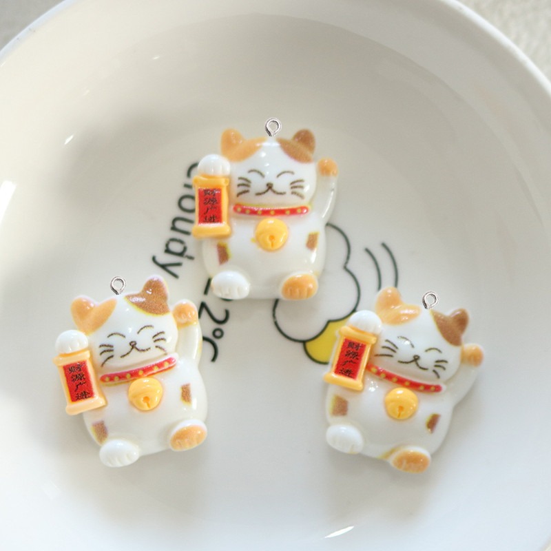10Pcs Cute Glossy Cat Resin Sm - Resin Art Earrings Material ulasan dan harga