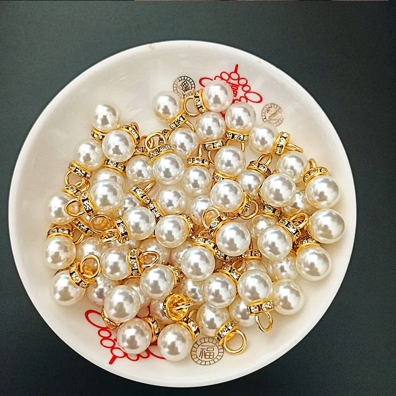 30Pcs Round Pearl Diamond Pend - Resin Art Design For Wedding ulasan dan harga