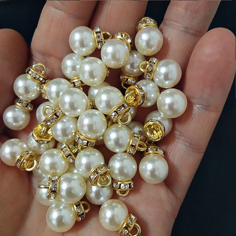 30Pcs Round Pearl Diamond Pend - Resin Art Design For Wedding ulasan dan harga