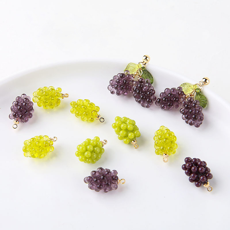 6pcs Cute Little Grapes Resin  - Resin Art Handmade ulasan dan harga