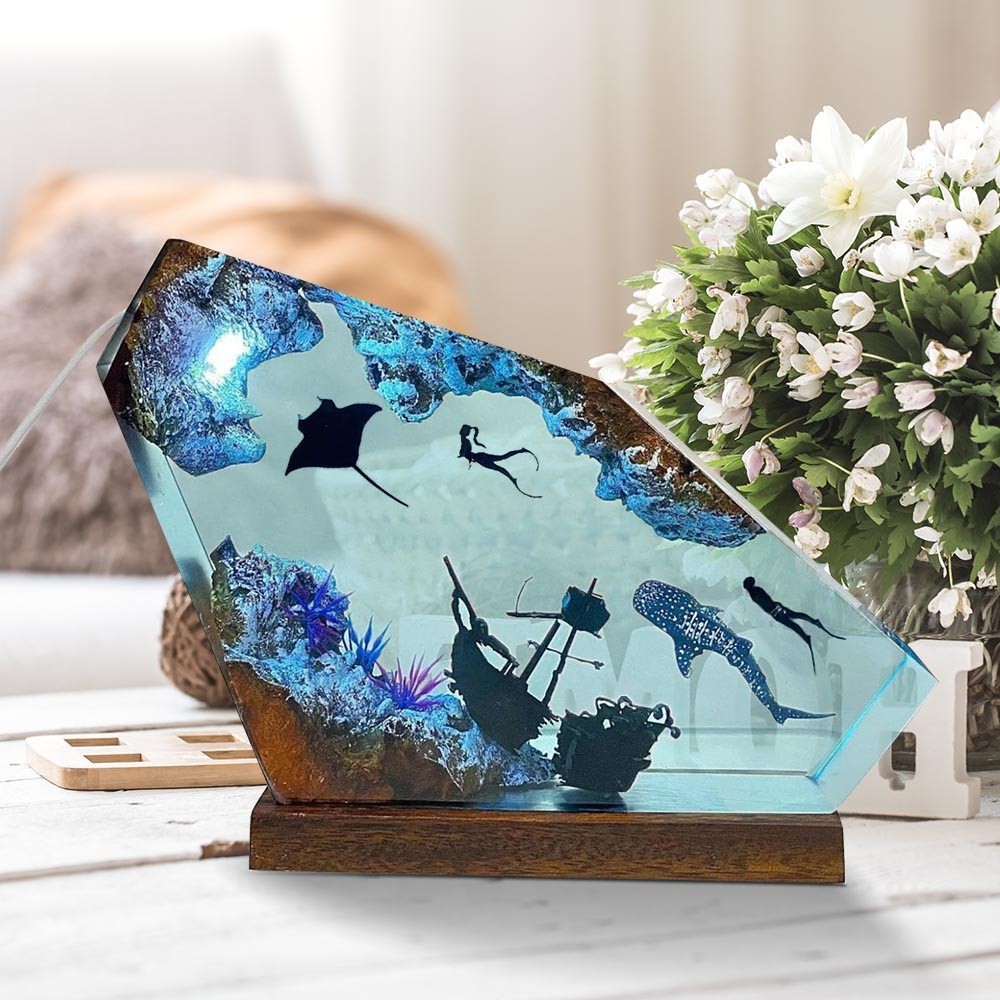 Marine Resin Wood Art Luminesc - Resin Art Design For Wedding ulasan dan harga