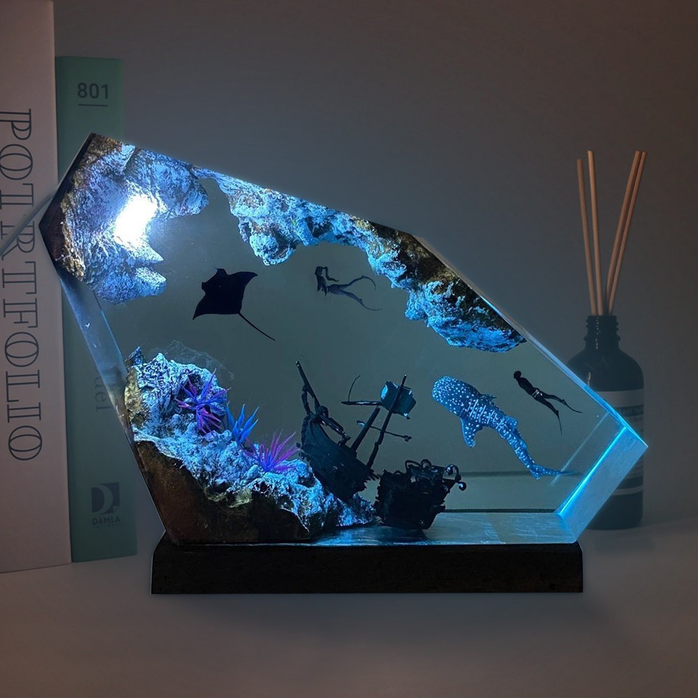 Marine Resin Wood Art Luminesc - Resin Art Design For Wedding ulasan dan harga